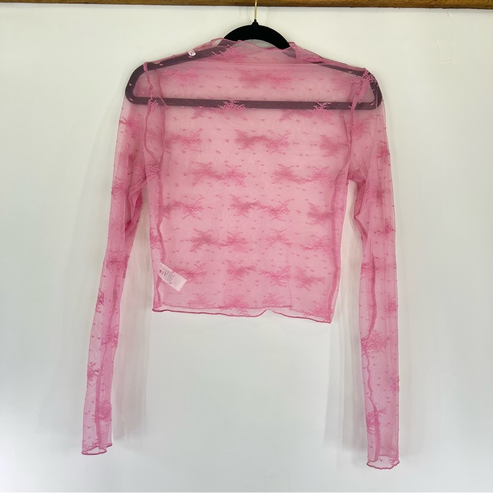 Aerie Pink Lace Blouse Coquette Romantic Fairy Whimsigoth ethereal bloomcore